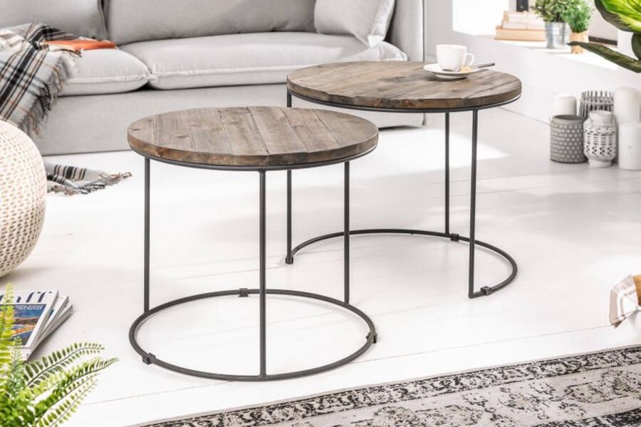 Invicta Interior Bijzettafel River 2-delig Massief Acacia Hout 38834