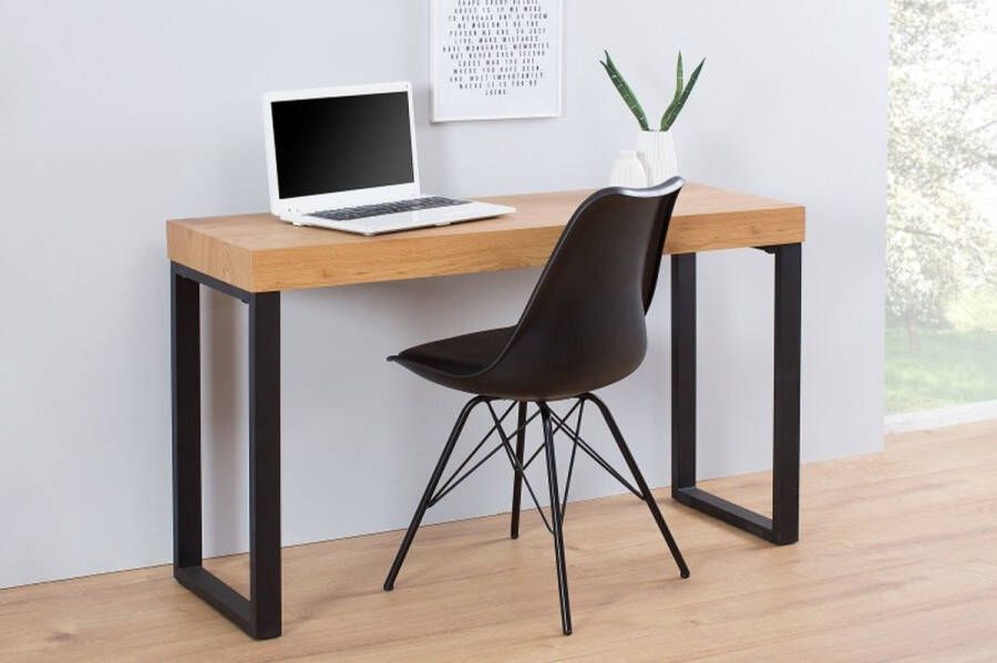 Invicta Interior Design console OAK DESK 120cm eiken vintage metalen frame bureau 38429