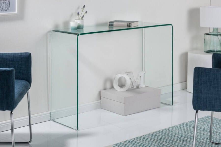 Invicta Interior Extravagante glazen consoletafel FANTOME 100 cm transparant bureau volledig glazen tafel 22866