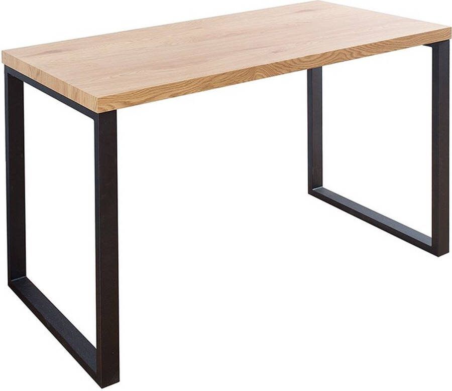 Invicta Interior Design bureau OAK DESK 120cm eiken vintage metalen frame zwart 38428