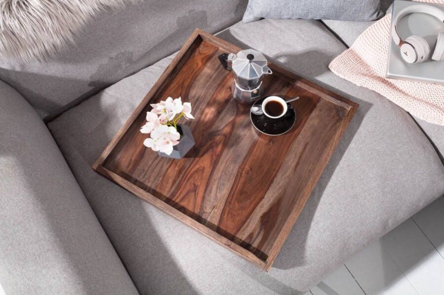 Invicta Interior Massives Tablett MAKASSAR 50cm Sheesham rookafwerking Servierbrett 40180