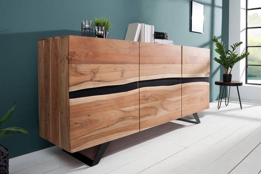 Invicta Interior Massief dressoir AMAZONAS 150 cm acacia metalen boomrand 38331