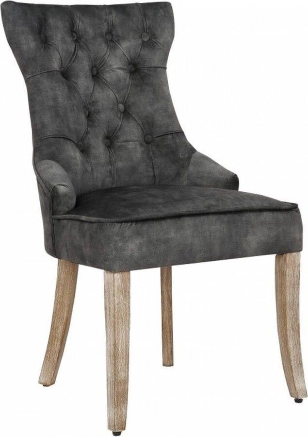 Invicta Interior Elegante stoel CASTLE groen fluweel in landelijke stijl met comforthandvat 41305