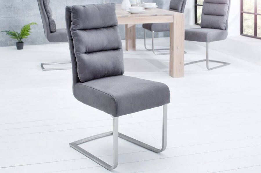 Invicta Interior Design sledestoel COMFORT vintage grijs met RVS frame 38394
