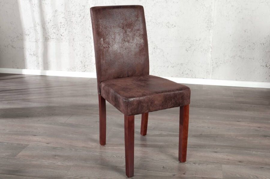 Invicta Interior Edele koloniale stoel GENUA sigaarbruin vintage look grenen massief houten poten 22207