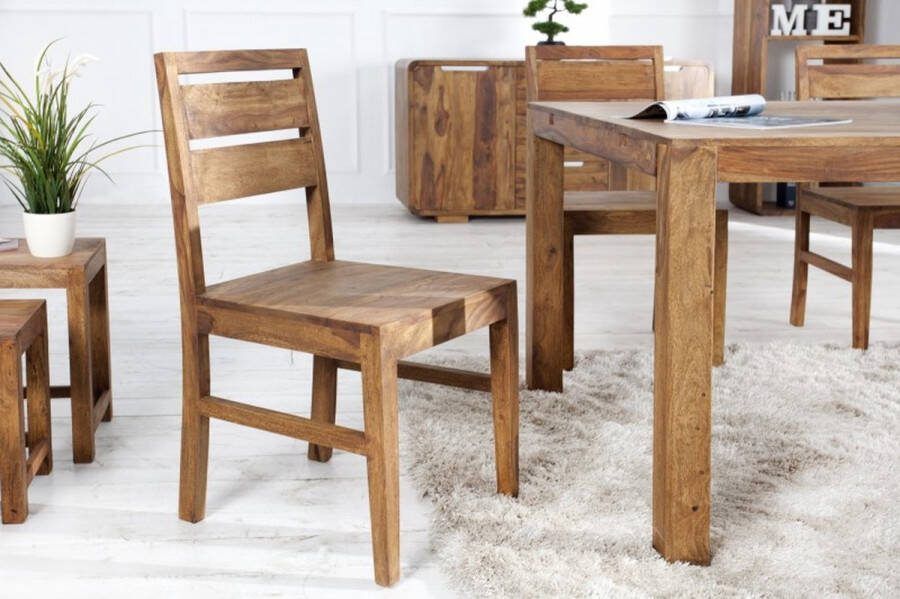 Invicta Interior Massieve stoel PURE Sheesham massief hout unieke nerf 35861