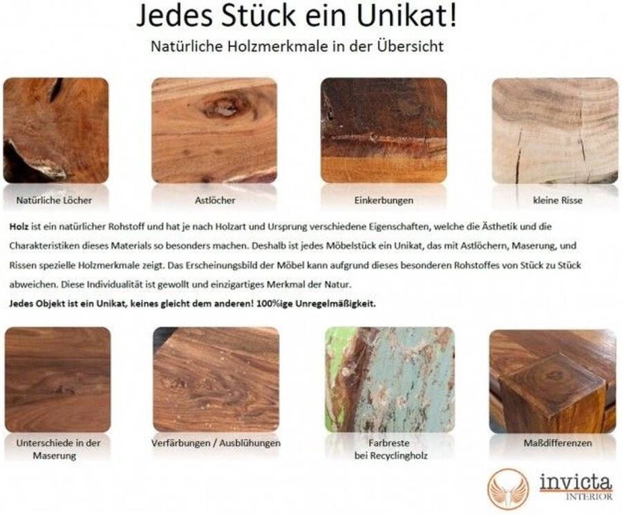 Invicta Interior Massieve stoel PURE Sheesham massief hout unieke nerf 35861