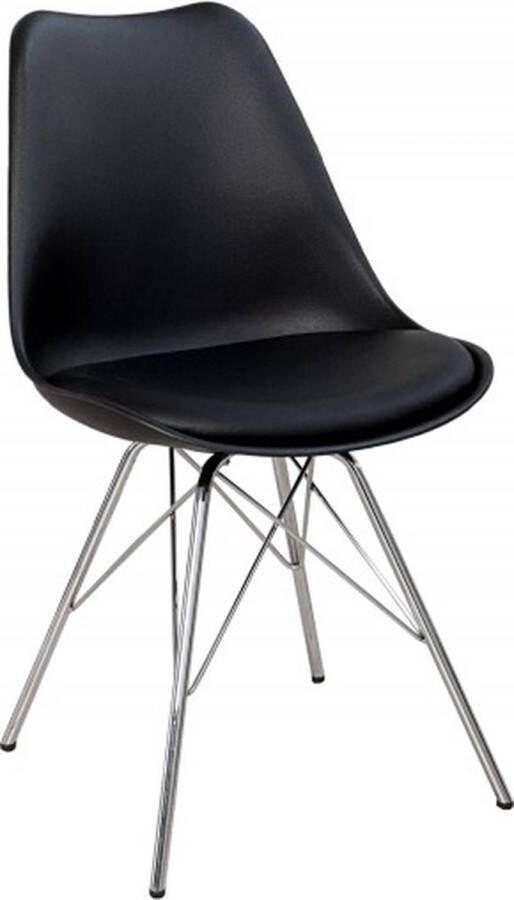 Invicta Interior Retro stoel SCANDINAVIA MEESTERSTUK zwart chroom frame 36185