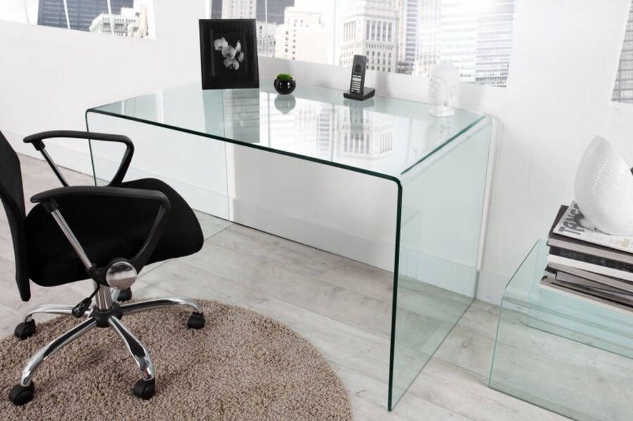 Invicta Interior Extravagante glazen eettafel FANTOME 120cm transparant bureau volledig glazen tafel 22862