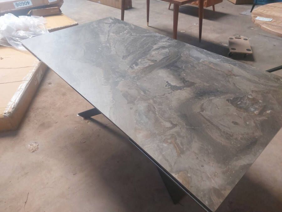 Invicta Interior Uitschuifbare eettafel EUPHORIA 180-220-260cm taupe antraciet keramiek gemaakt in Italie 40644