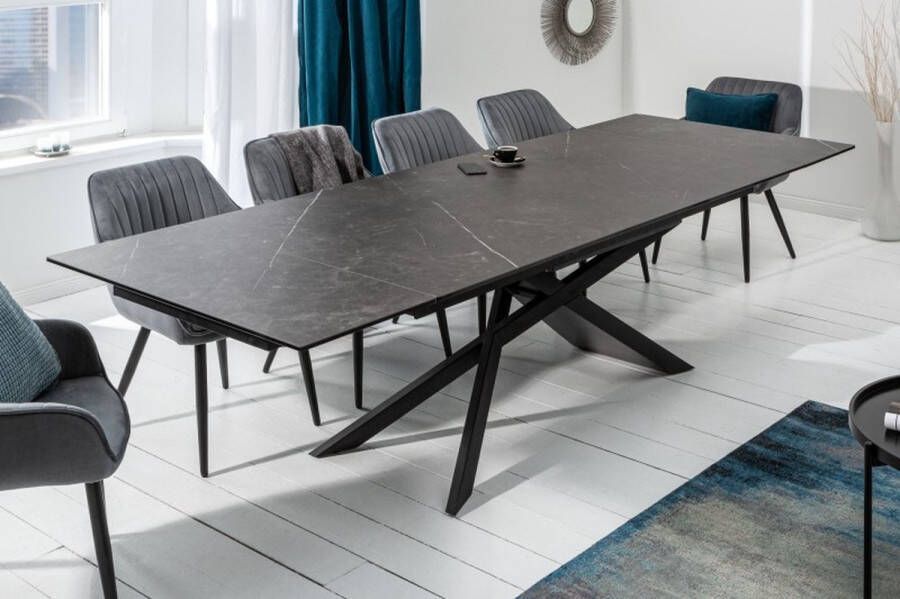 Invicta Interior Uitschuifbare eettafel EUPHORIA 180-220-260cm grafietkeramiek gemaakt in Italie 40645