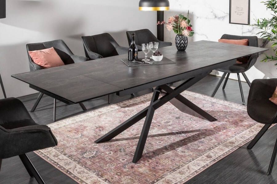 Invicta Interior Uitschuifbare eettafel EUPHORIA 180-220-260cm antraciet lavakeramiek gemaakt in Italie 40170
