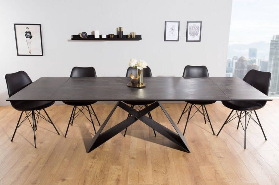 Invicta Interior Uitschuifbare eettafel PROMETHEUS 180-220-260cm lava keramiek gemaakt in Italie 38557
