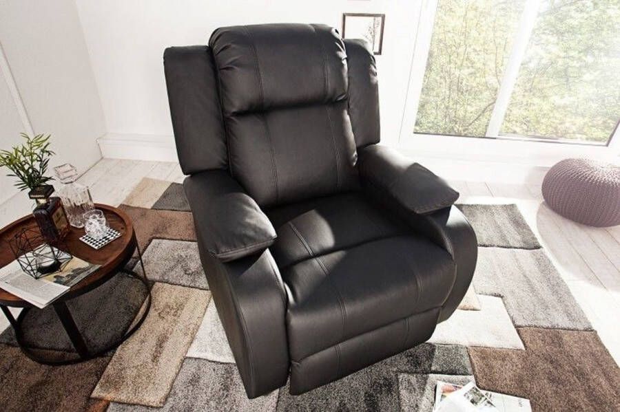 Invicta Interior Moderne relaxstoel HOLLYWOOD zwarte tv-stoel met ligfunctie 36029