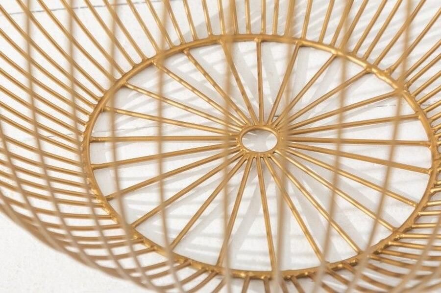 Invicta Interior Ronde salontafel OPSLAG 40cm goud wit metalen dienblad bijzettafel met opbergruimte handgemaakt 40360