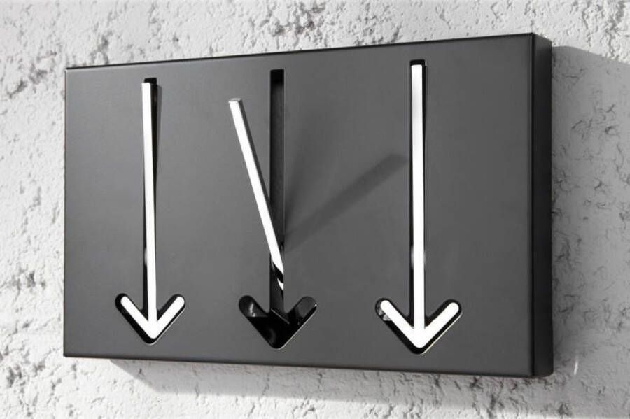 Invicta Interior Modern Design Wandkapstok ARROW 30cm zwart met 3 haken 20578