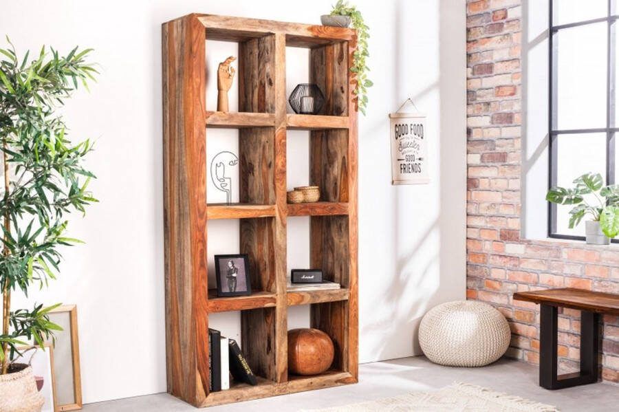 Invicta Interior Massieve plank MAKASSAR 180cm Sheeshamhout smoke finish 8 vakken handgemaakt 43065