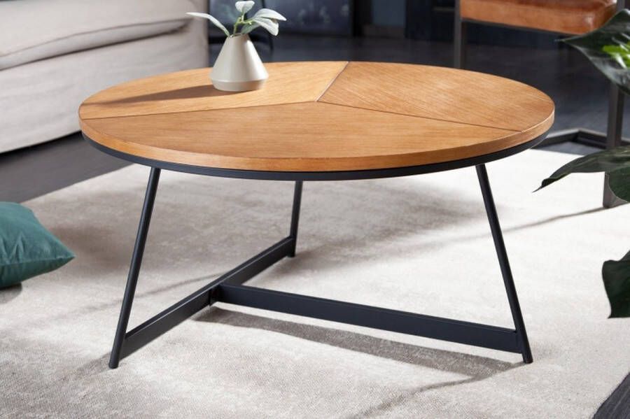Invicta Interior Design salontafel OAK ELEGANCE 80cm eiken zwart metalen frame 41205