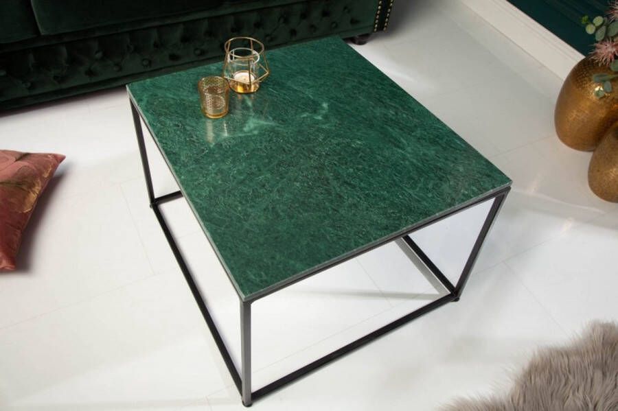 Invicta Interior Elegante salontafel ELEMENTS 50cm groen met gepolijst marmeren blad 40114