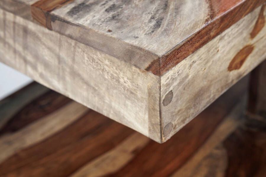 Invicta Interior Design salontafel GIANT 45cm Sheesham massief hout smoke finish handgemaakt vierkant 42542