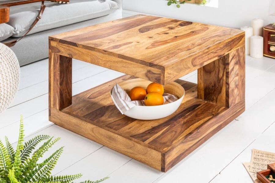 Invicta Interior Salontafel van massief fijn hout GIANT 60 cm Sheesham Stone Finish 36331