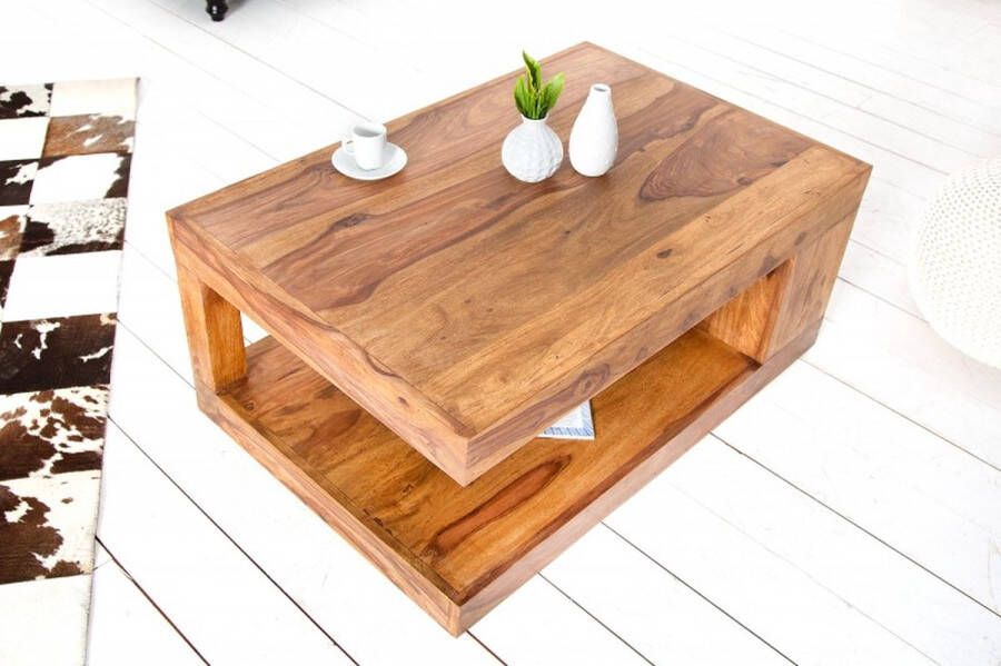 Invicta Interior Massieve salontafel van kostbaar hout GIANT L 90 cm Sheesham Stone Finish 37438