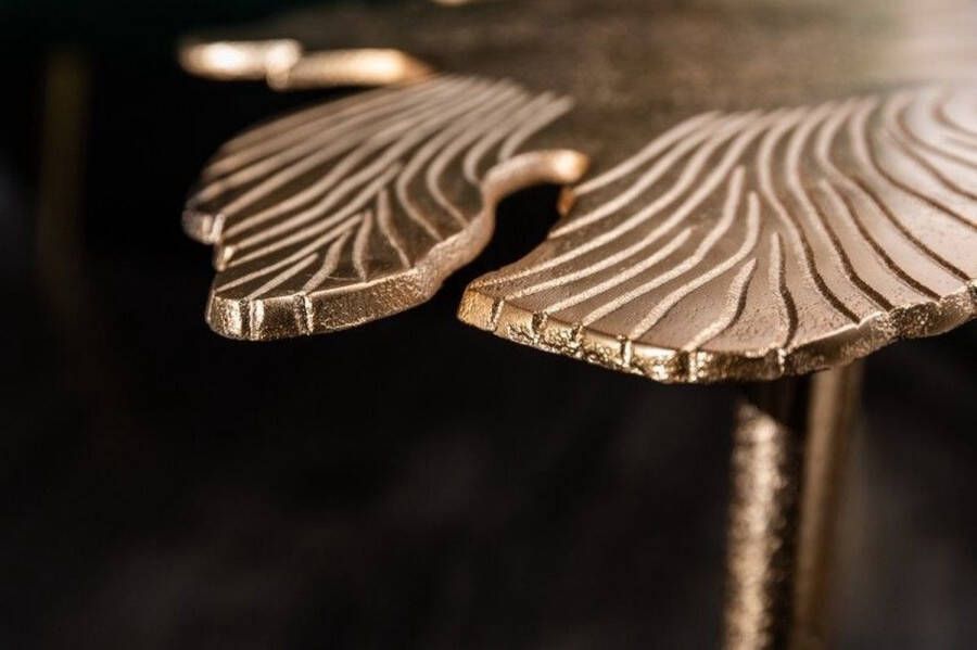 Invicta Interior Handgemaakte salontafel ABSTRACT LEAF 60cm goud filigraan bladontwerp 40390