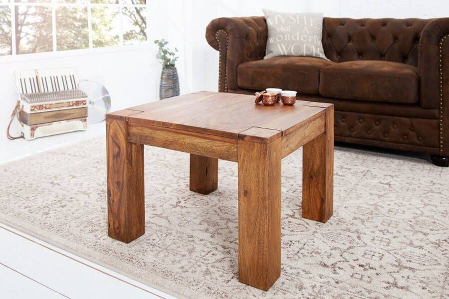 Invicta Interior Massief houten salontafel MAKASSAR 60cm Sheesham unieke korrel 16910
