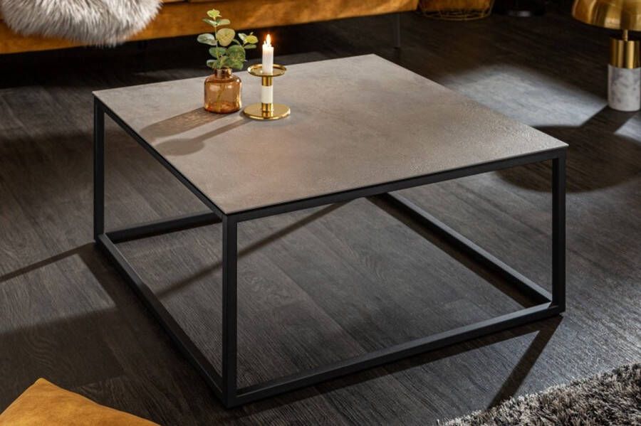 Invicta Interior Design salontafel SYMBIOSE 75cm betongrijs keramiek made in Italy 6540671