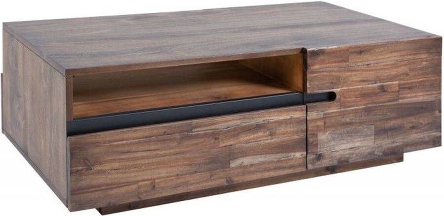 Invicta Interior Industriële salontafel WOTAN 115cm verweerd acacia met opbergruimte massief hout 40991