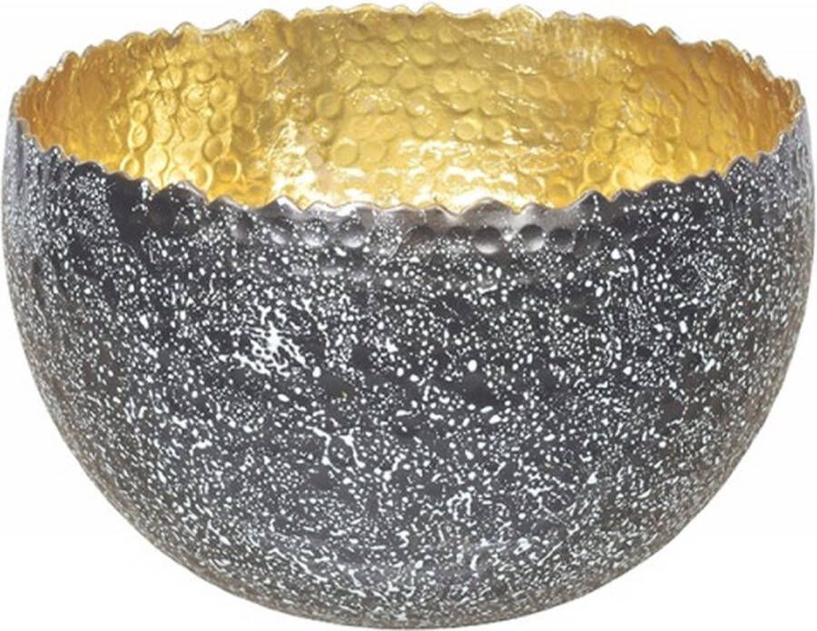 Invicta Interior Handgemaakte decoratieve kom ORIENT 23cm goud met patina in klassiek gehamerd ontwerp 41564