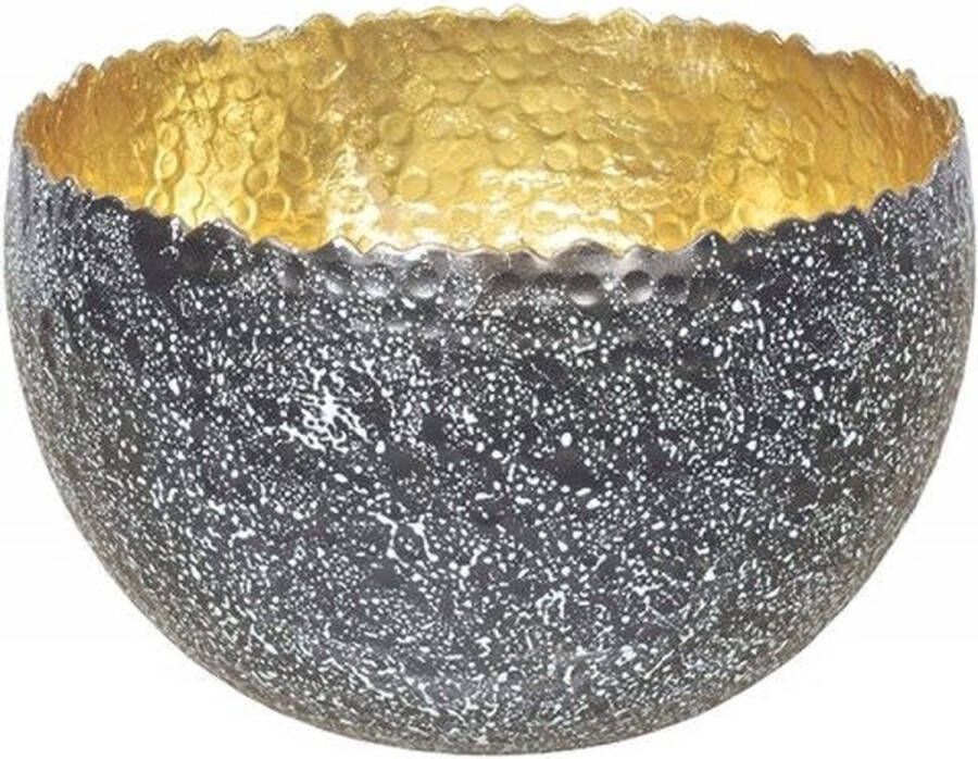 Invicta Interior Handgemaakte decoratieve kom ORIENT 23cm goud met patina in klassiek gehamerd ontwerp 41564