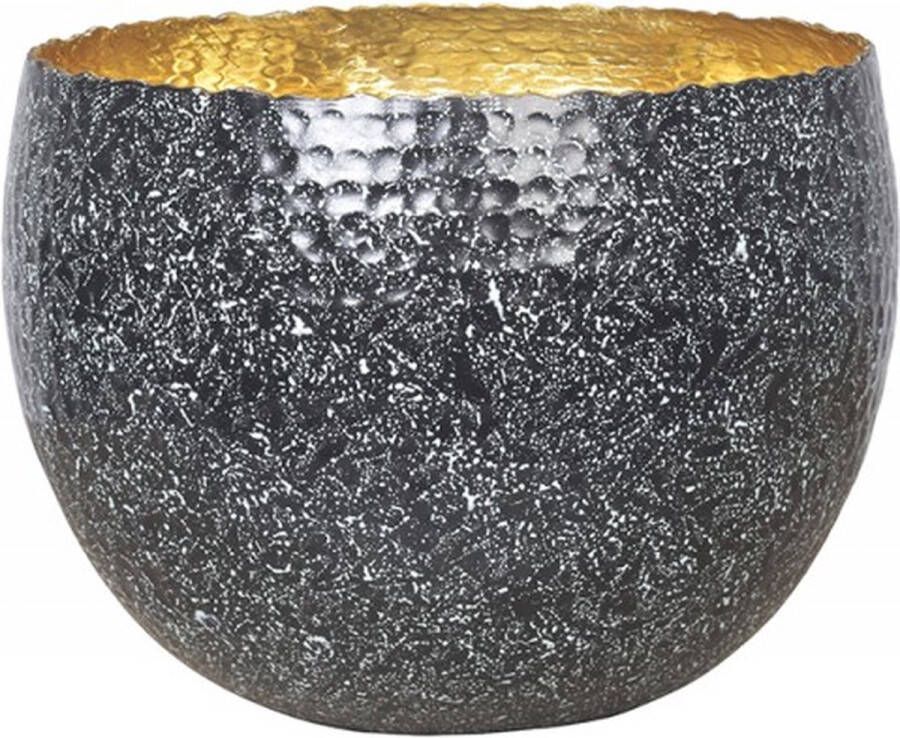 Invicta Interior Handgemaakte decoratieve kom ORIENT 26cm zilver met patina in klassiek gehamerd ontwerp 41563