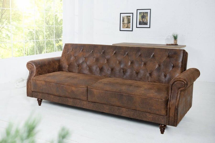 Invicta Interior Chesterfield 3-zitsbank MAISON BELLE AFFAIRE 220cm antiekbruin 3-zits met slaapfunctie 40082