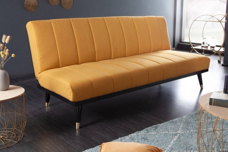 Invicta Interior Elegantes 3er-bank LITTLE BEAUTÉ 180cm senfgelb Schlafsofa 40835