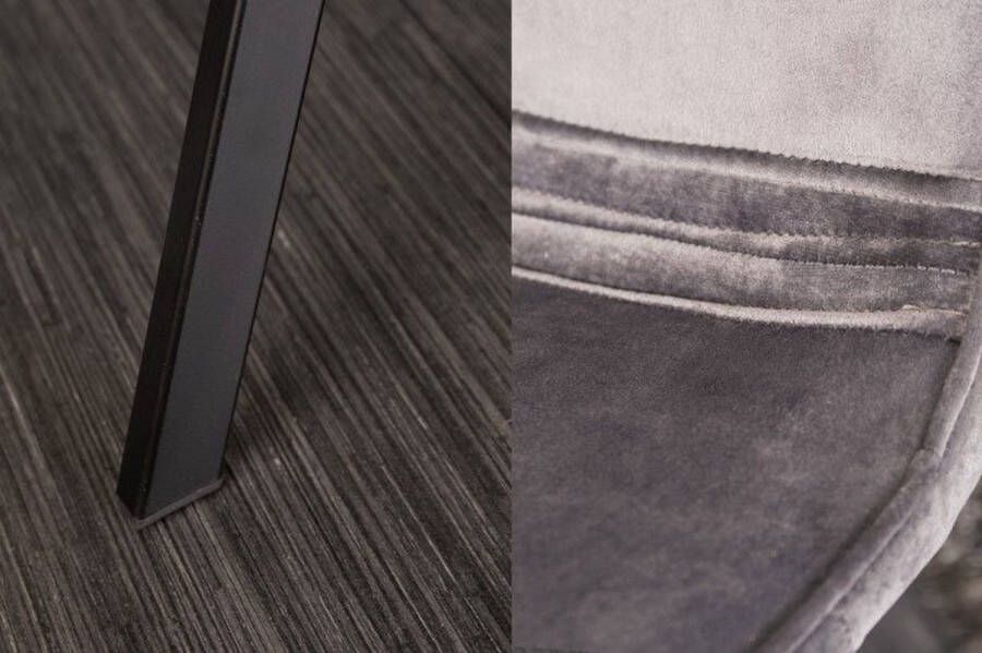Invicta Interior Retro stoel AMSTERDAM CHAIR donkergrijs fluweel design klassieker 39920
