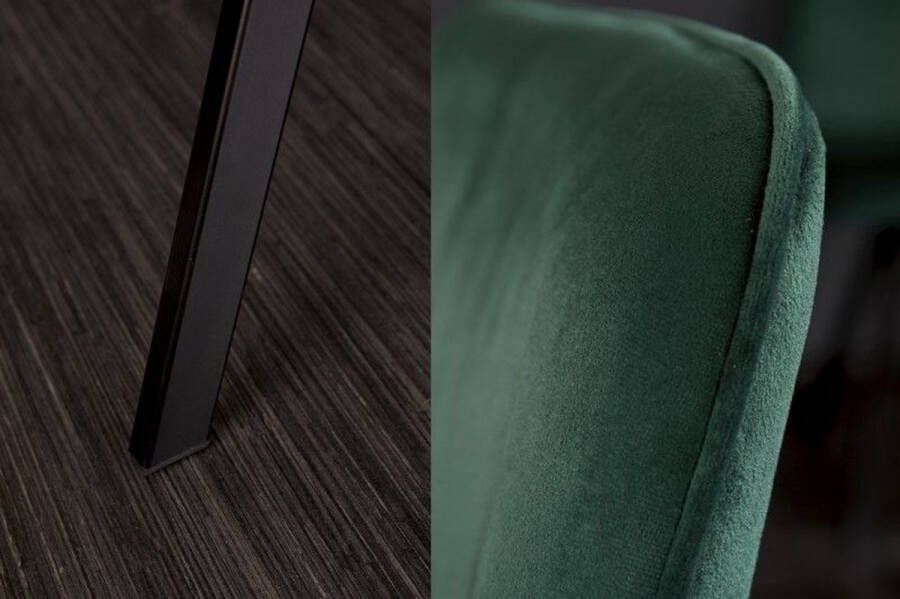 Invicta Interior Retro stoel AMSTERDAM STOEL smaragdgroen fluweel design klassieker 39918