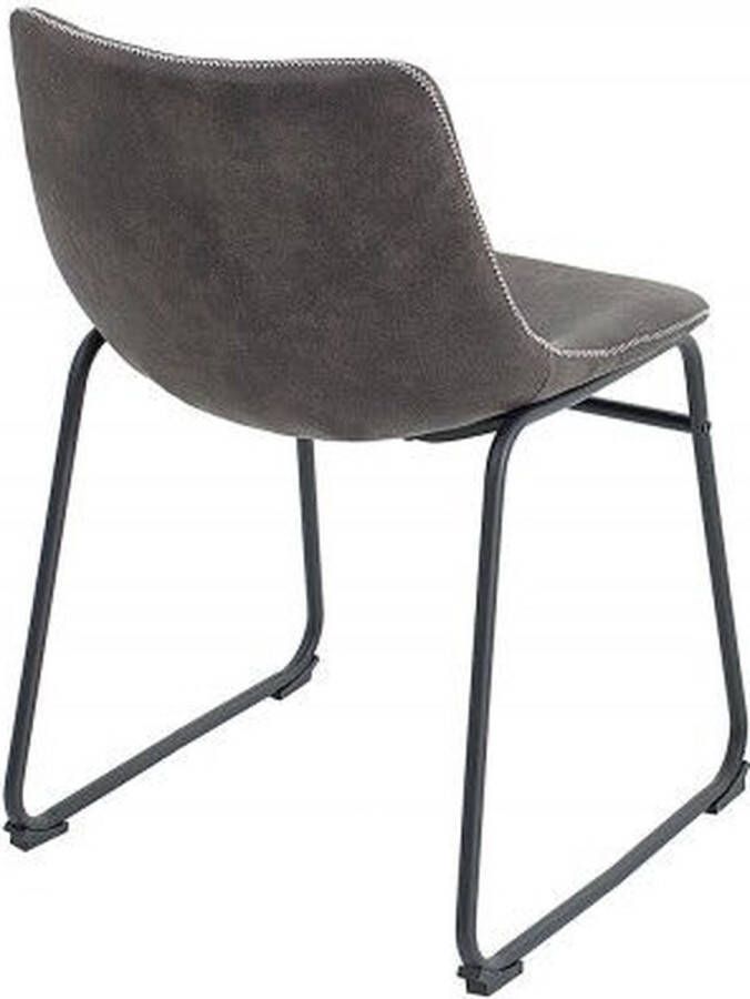 Invicta Interior industrieele design stoel DJANGO vintage grijs met ijzeren frame 38109