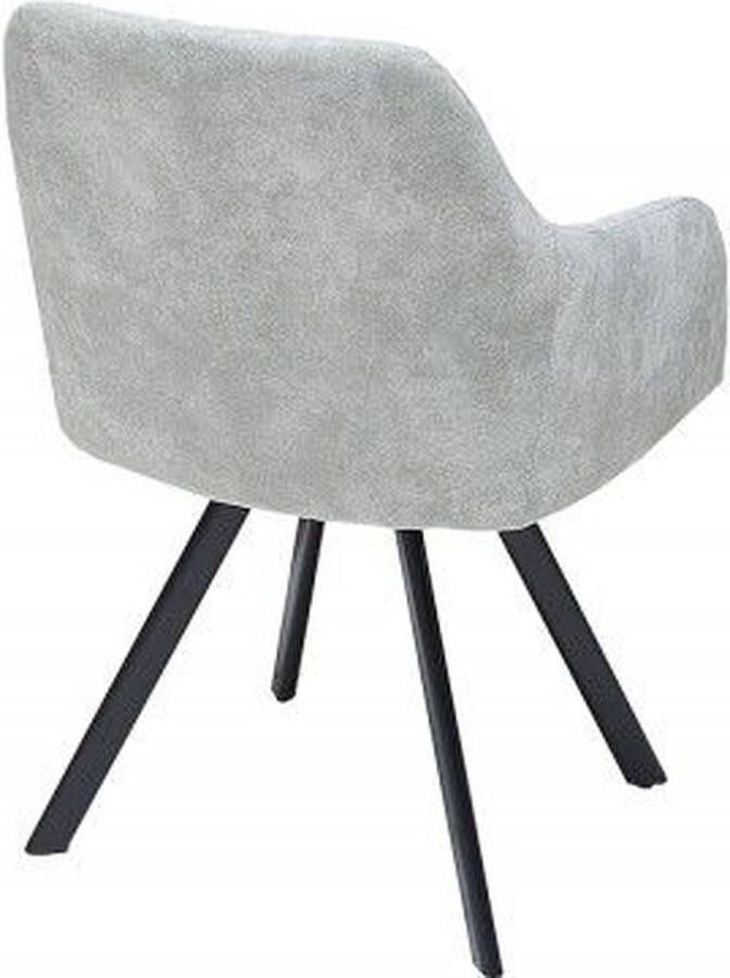 Invicta Interior Retro design stoel LUCCA steengrijs met quilten industriële stijl 38310