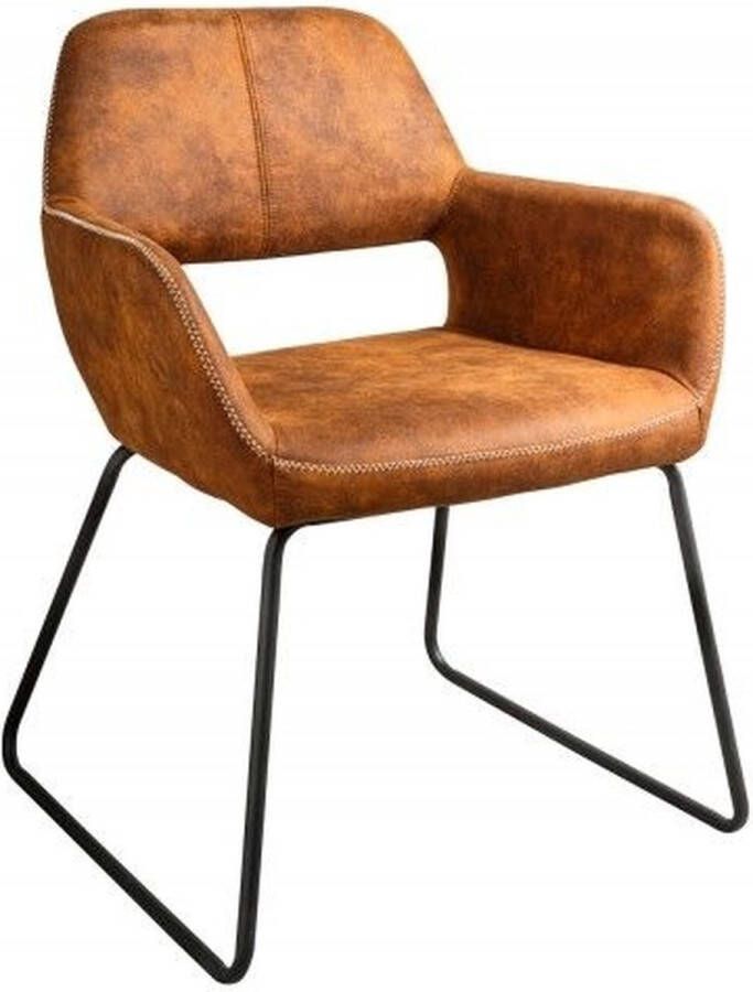 Invicta Interior Design stoel MUSTANG antiek bruin microvezel met armleuning 38387