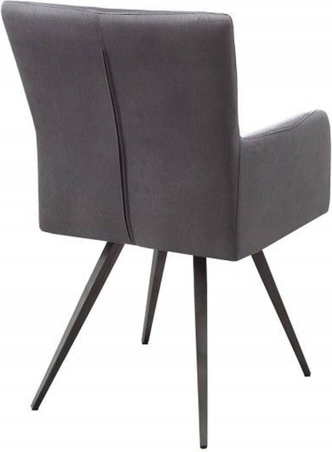 Invicta Interior Retro design stoel ROADSTER antiekgrijs met armleuningen en veerkern 39084