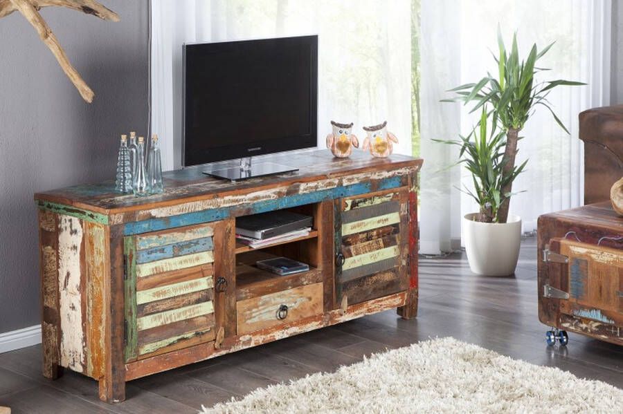 Invicta Interior Uniek TV-meubel JAKARTA 150cm kleurrijk gerecycled massief hout 21740