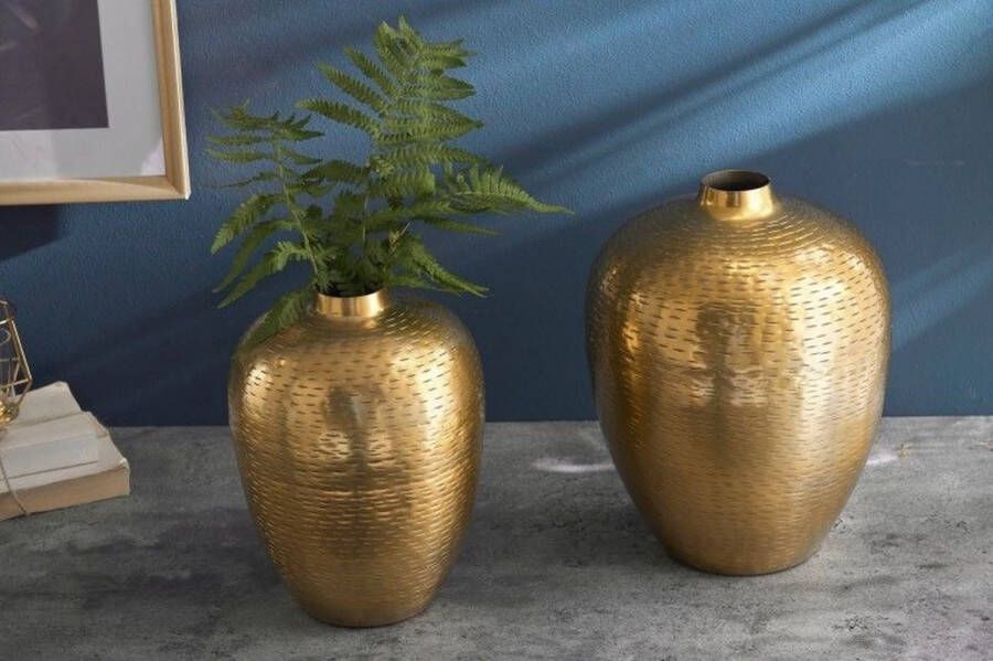 Invicta Interior Elegantes Vasen 2er Set ORIENTAL 32cm goud im Rice Hammerschlag Design 41532