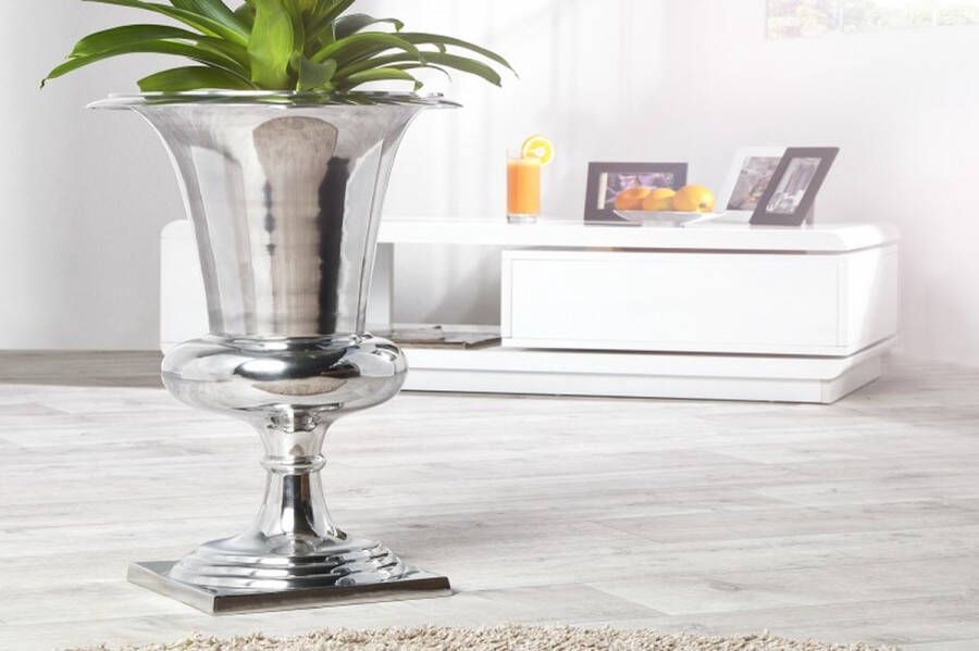 Invicta Interior Design vaas GOAL 75cm zilver plantenbeker aluminium 37466