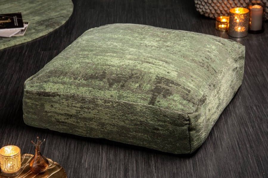 Invicta Interior Design vloerkussen XL MODERN ART 70cm groen abstract patroon zitpoef 41265