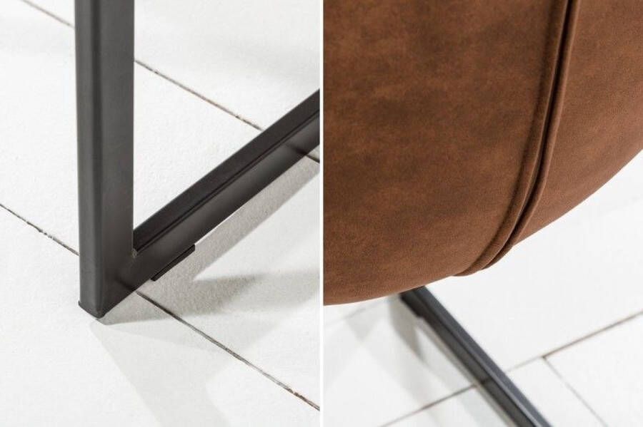 Invicta Interior Design sledestoel MIAMI lichtbruin metalen frame mat zwart 39855