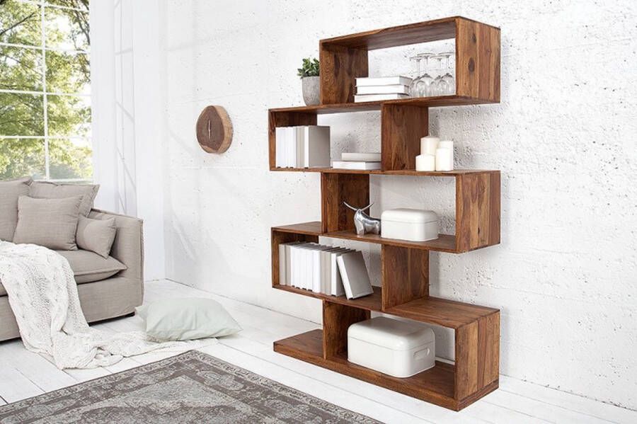 Invicta Interior Stevige plank MAKASSAR XL 150 cm Boekenkast met sheesham steenafwerking 38117