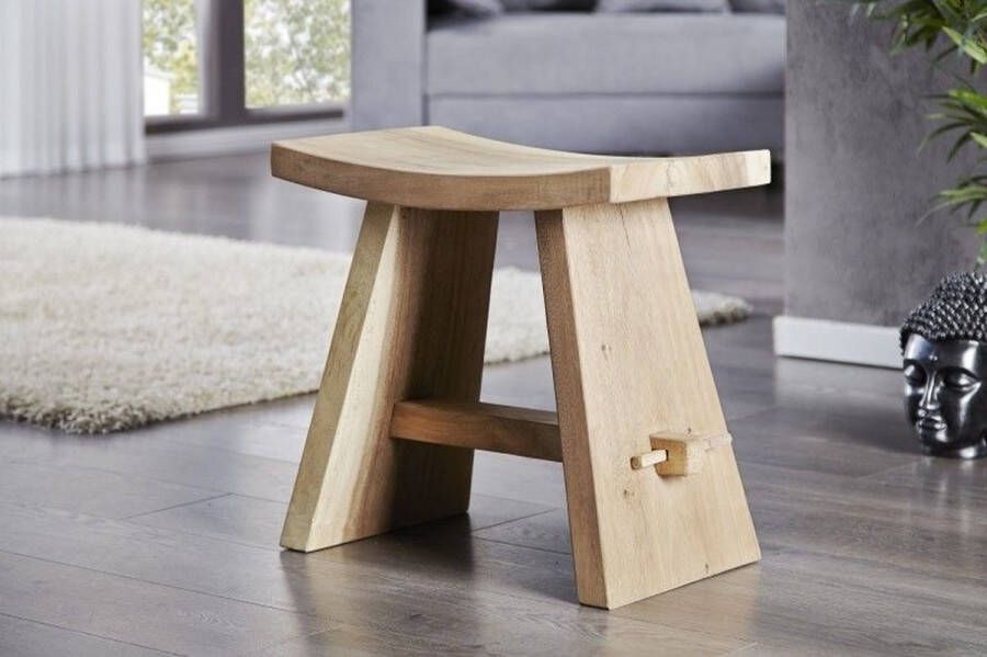 Invicta Interior Massieve kruk ZEN 40cm teakhouten bijzettafel 18672