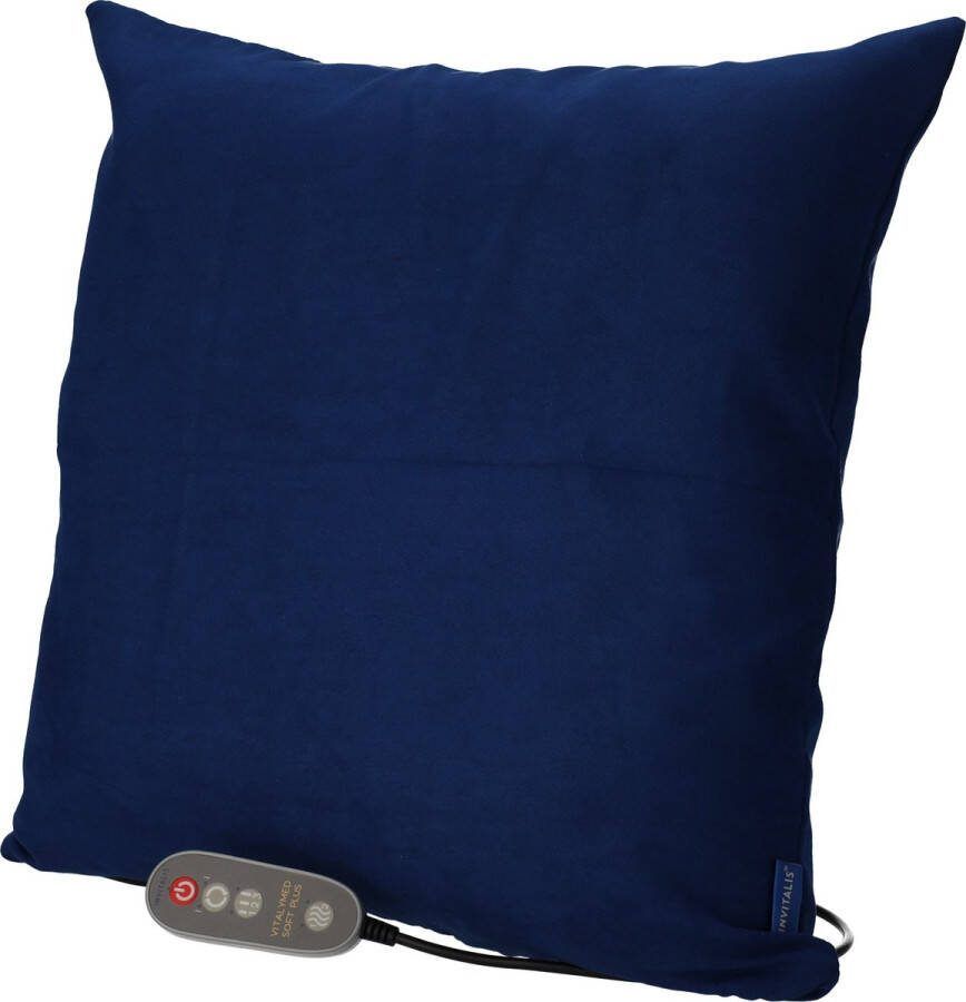 Invitalis Benelux Invitalis VitalyMed Soft Plus in het blauw en grijs. Dit vernieuwde en unieke massagekussen met infrarood en memory foam geeft geweldige shiatsu massage. kleuren 5 jaar garantie afstandsbediening rug- nek- schouder- been- en voetmassage