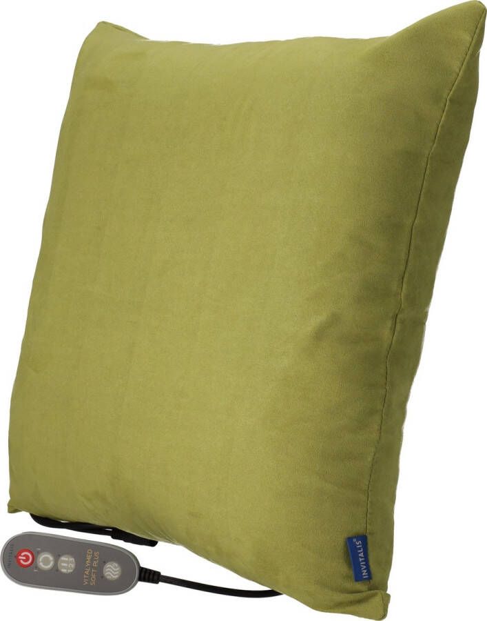 Invitalis Benelux Invitalis VitalyMed Soft Plus in het groen en grijs. Dit vernieuwde en unieke massagekussen met infrarood en memory foam geeft geweldige shiatsu massage. kleuren 5 jaar garantie afstandsbediening rug- nek- schouder- been- en voetmassage
